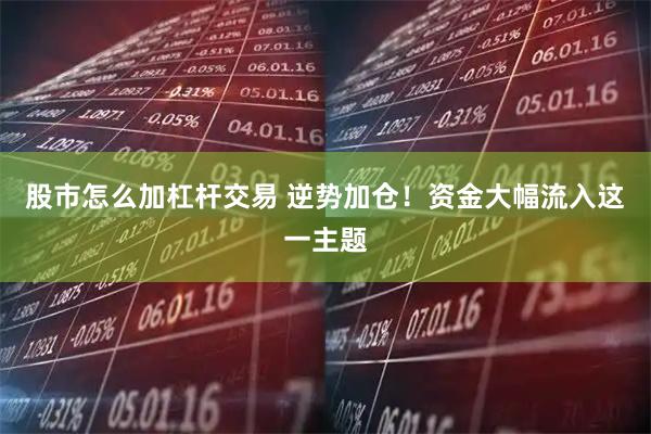 股市怎么加杠杆交易 逆势加仓！资金大幅流入这一主题